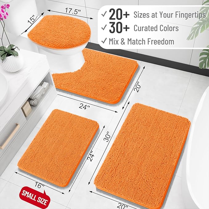 OLANLY Bathroom Rugs 30x20, Extra Soft Absorbent Chenille Bath Rugs, Rubber