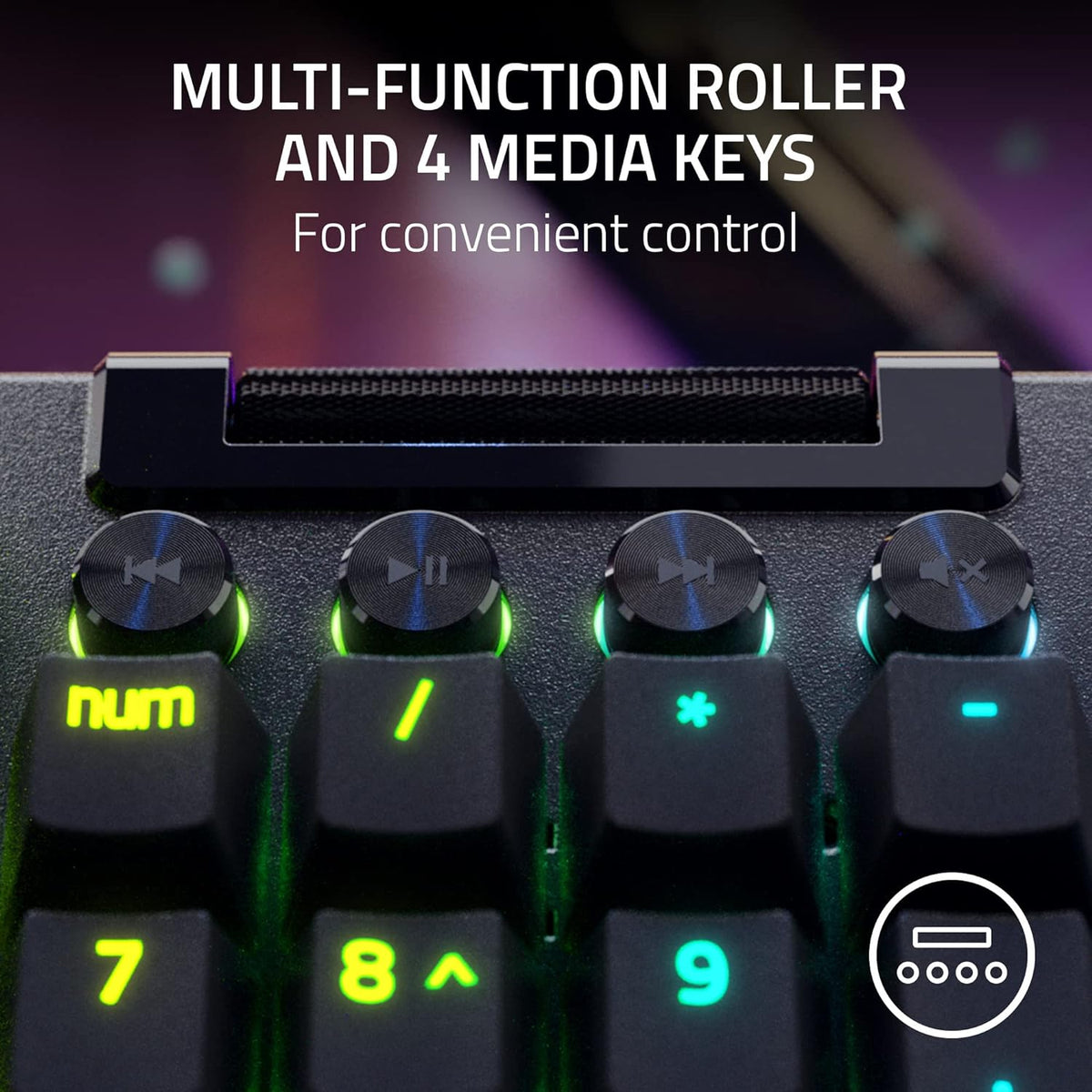 Razer BlackWidow V4 Pro Wired Mechanical Gaming Keyboard, Yellow Switches