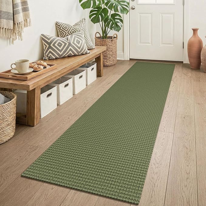 KOZYFLY Cotton 2x6 Washable Runner Rug, Non Slip Runners