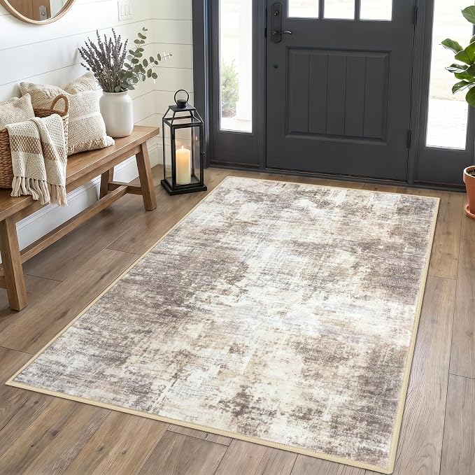 IOHOUZE Abstract Area Rug 4x5 Ft Washable Rugs