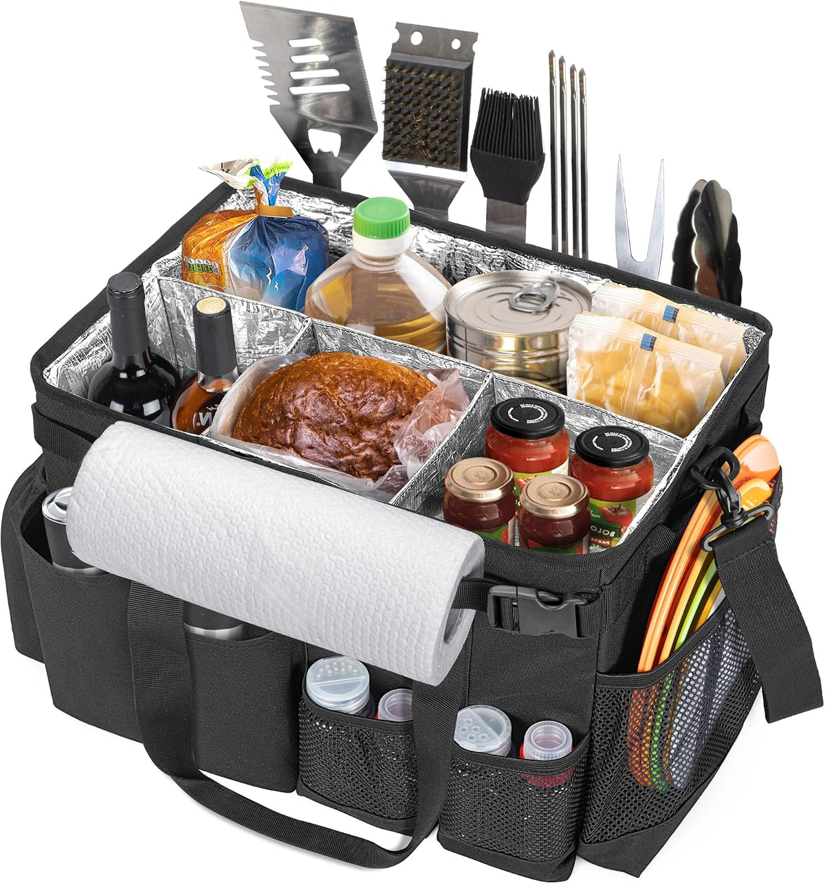 HODRANT Large Grill Utensil Caddy with Paper Towel Holder for Cook Supplies