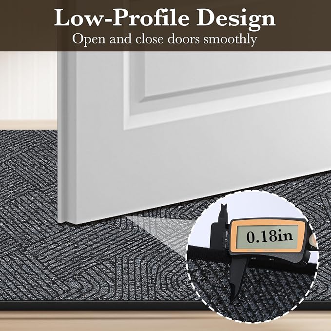 Indoor Door Mat 17"x30", Low-Profile Welcome Front Door Mat Indoor Entrance