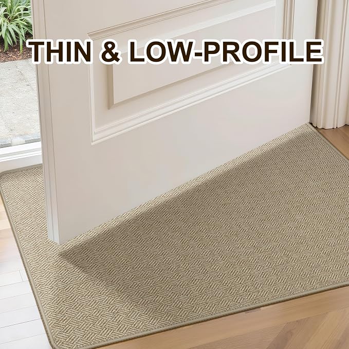 Ultra Thin Door Mat Indoor Entrance 36"x59", Low-Profile Indoor Door Mat