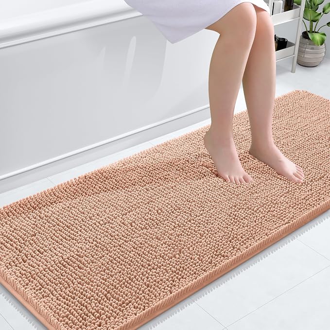 OLANLY Bathroom Runner Rugs 59x24, Extra Soft Absorbent Chenille Bath Rugs