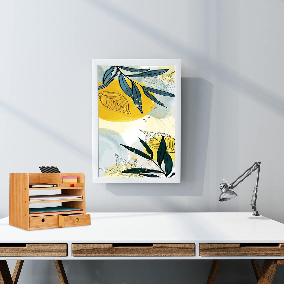 Relaxdays Desk Organiser, Natural Wood, 26.5 x 33 x 24 cm
