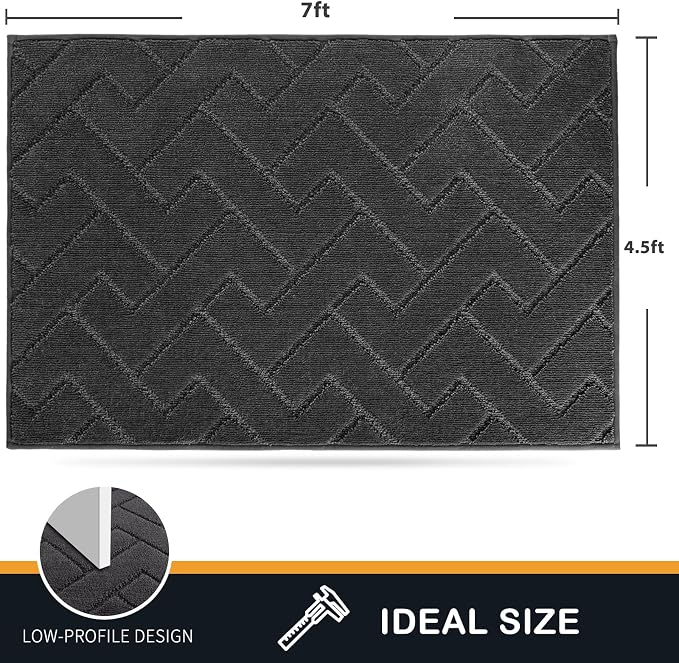 PURRUGS Easy Care Area Rug 4.5ft x 7ft, Non-Slip Machine Washable Door Mat