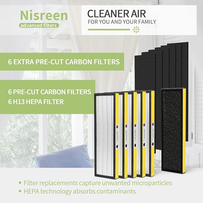 6 Set FLT5000 Pure HEPA Air Purifier Filter Replacement Filter Size C Compatible