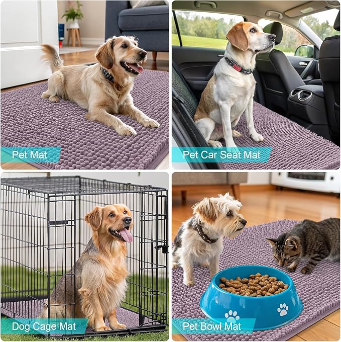 OLANLY Dog Door Mat for Muddy Paws 59x24, Absorbs Moisture and Dirt, Absorbent