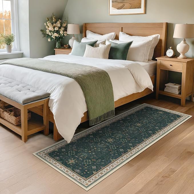 Dark Green 2x5 Kitchen Rug