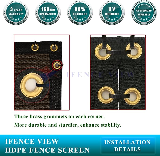 Ifenceview 6'x1' to 6'x100' Brown Shade Cloth Panels Fence Privacy Screen