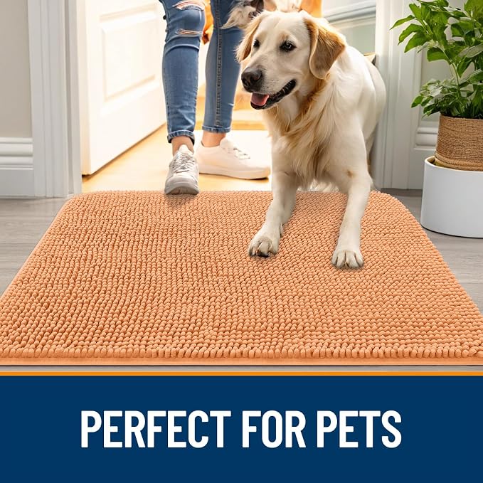 OLANLY Dog Door Mat for Muddy Paws 47x24, Absorbs Moisture and Dirt, Absorbent