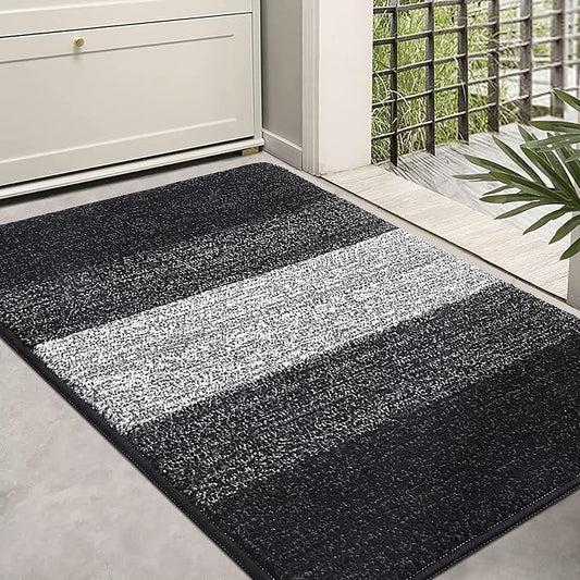 Kitinjoy Indoor Outdoor Door Mat, 36x24 Non-Slip Absorbent Dirt Trapper