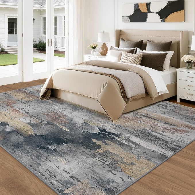RELEANY Washable Area Rugs 5'x7' Non-Slip Modern Abstract Soft
