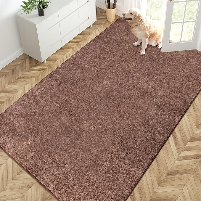 PURRUGS Easy Care Area Rug 4.5ft x 7ft, Non-Slip Washable Entryway Rug