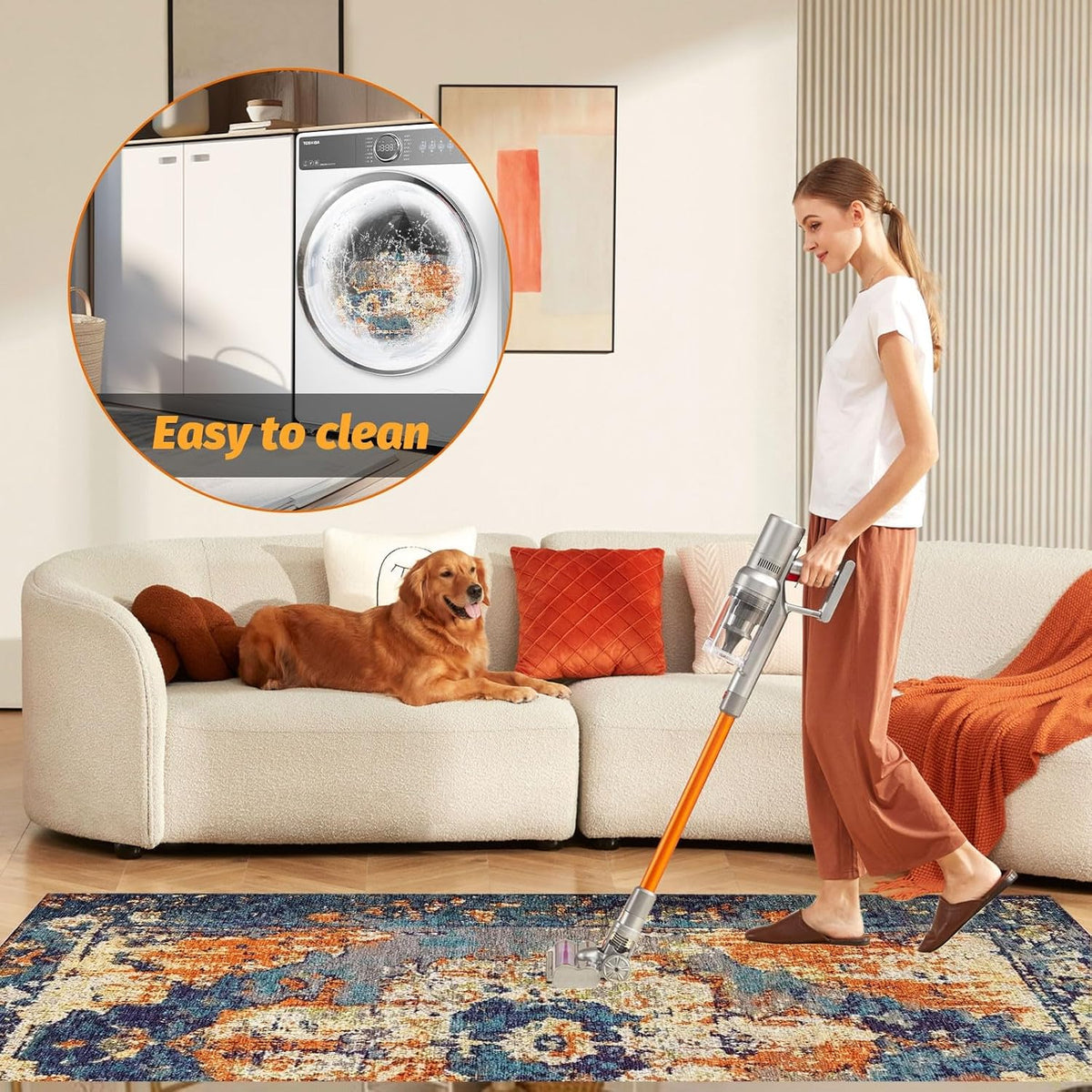 Office Chair Mat for Hardwood Floor, 48"x60" Desk Chair Mats for Rolling Chair Easy to Clean, Anti-Slip Floor Protector Rug Easy Glide Desk Computer Chair Mat for Hard Floor Home Office(Blue Orange)