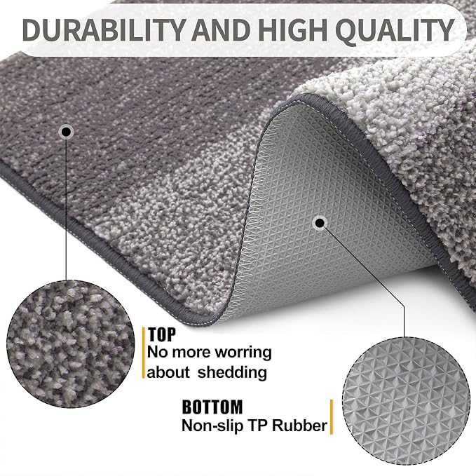 Kitinjoy Indoor Outdoor Door Mat, 47x24 Non-Slip Absorbent Dirt Trapper