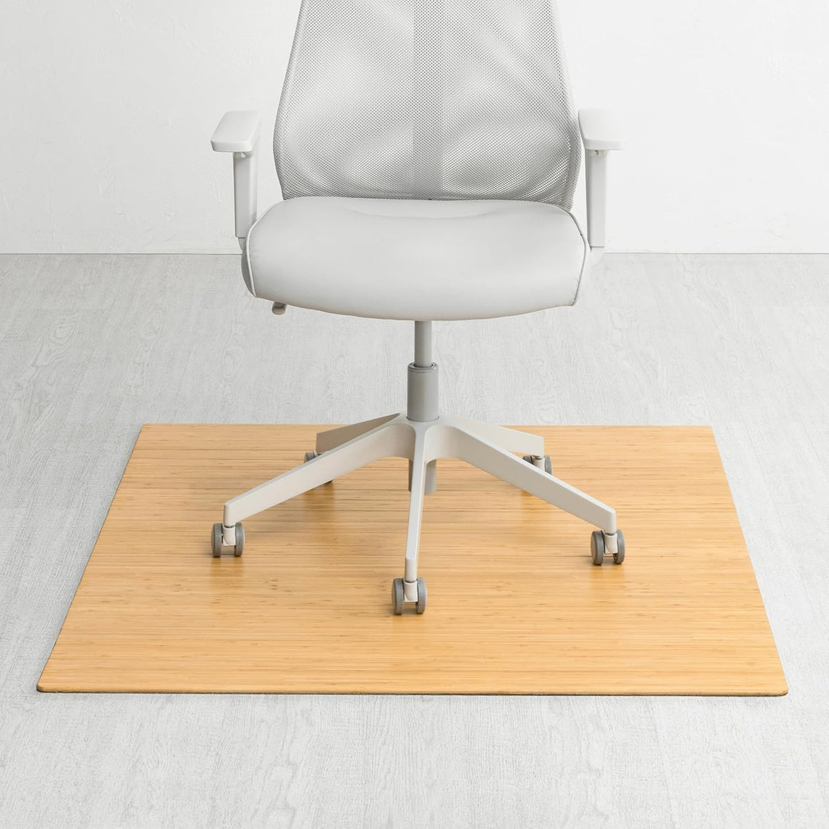 Anji Mountain 48" x 42" Bamboo Office Chair Mat for Carpet & Hardwood Floor