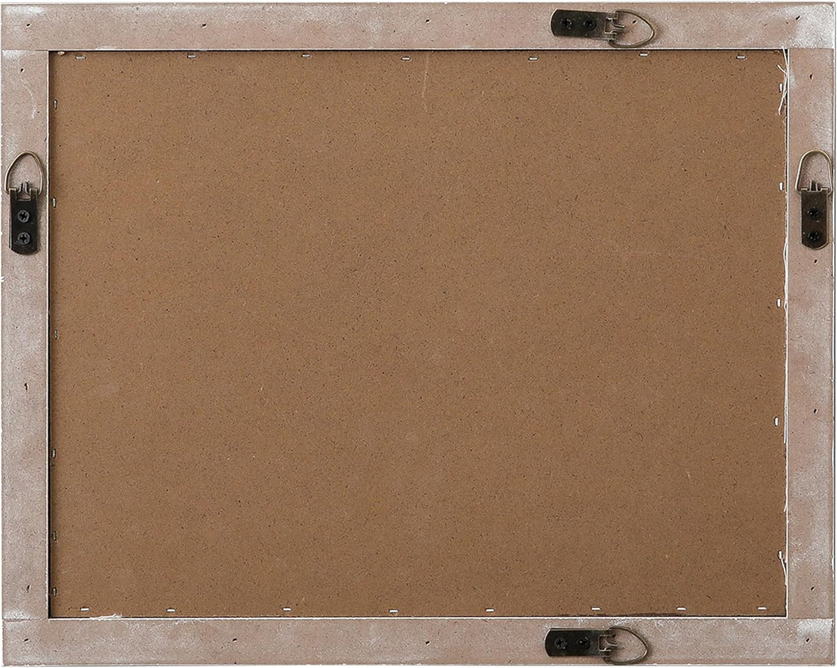 SOFE Small Linen Bulletin Board - White Wood Framed Memo Board 16 × 13 Inch