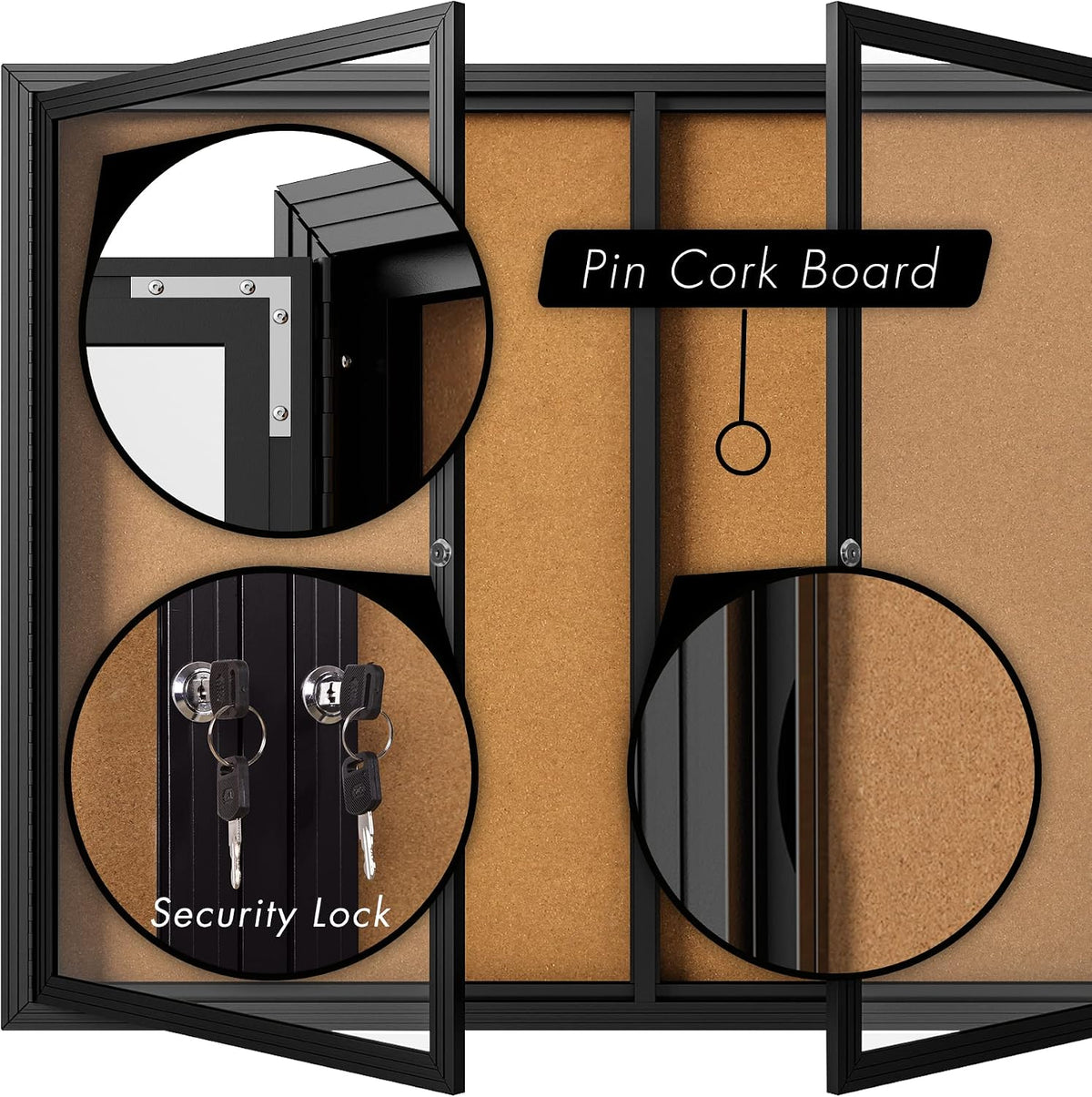 INNOVART Outdoor Enclosed Bulletin Board Weatherproof 60”x36”