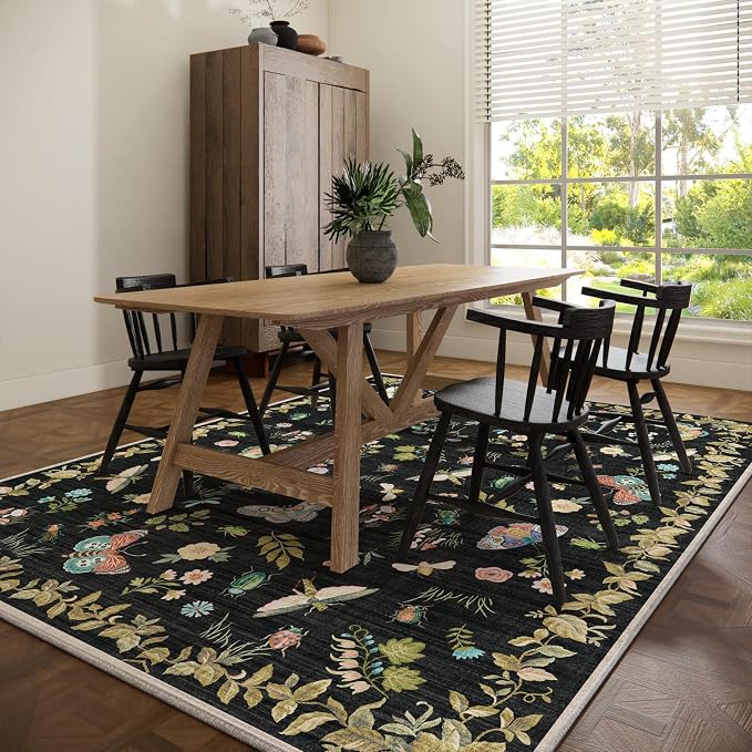 Washable Area Rug for Living Room: 8x10 Area Rugs Vintage Rugs Stain Resistant