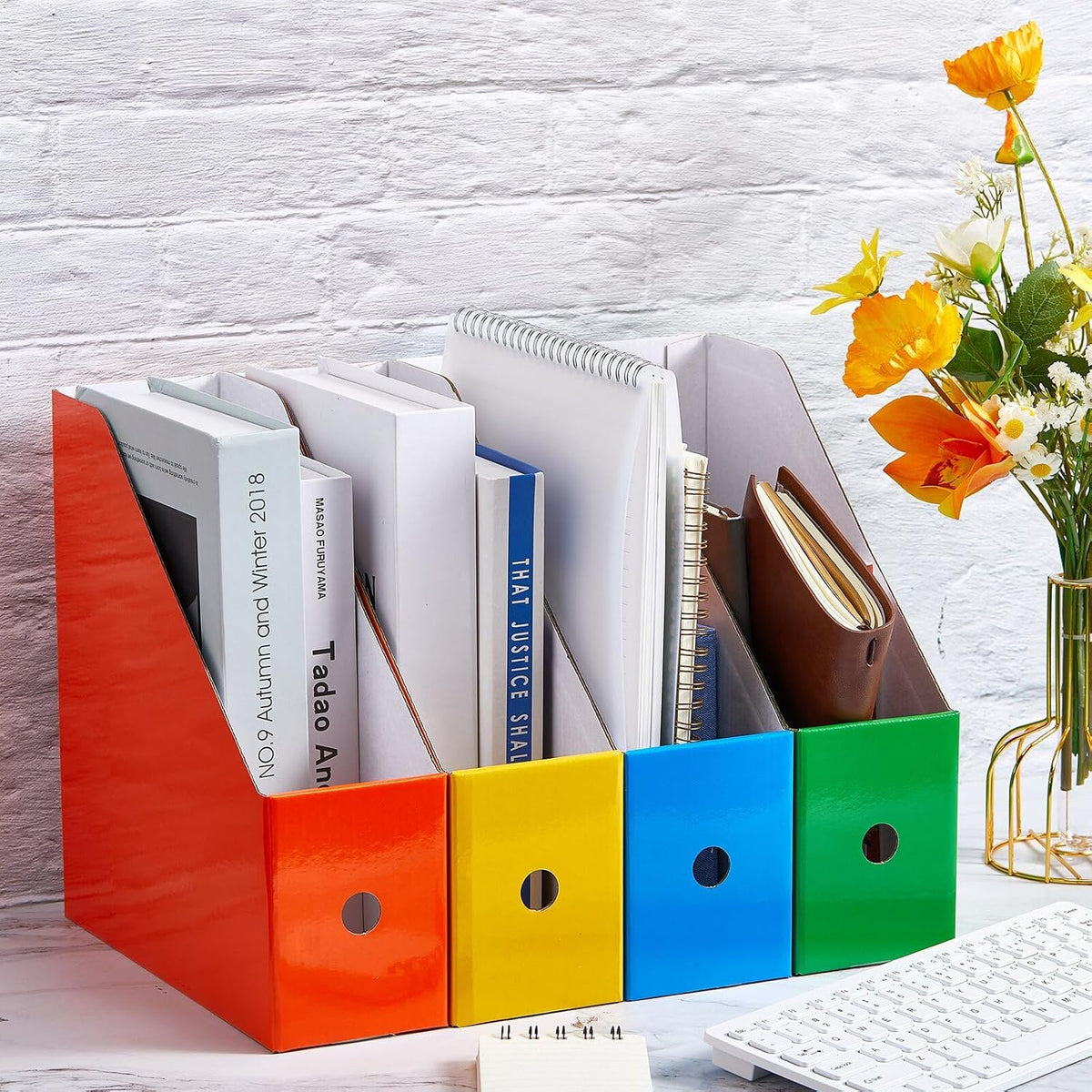 Thenshop 24 Pcs Magazine Files Cardboard Holders,Classic,Colorful