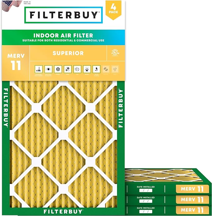 Filterbuy 14x36x1 Air Filter MERV 11 Superior Pet & Allergy Defense,