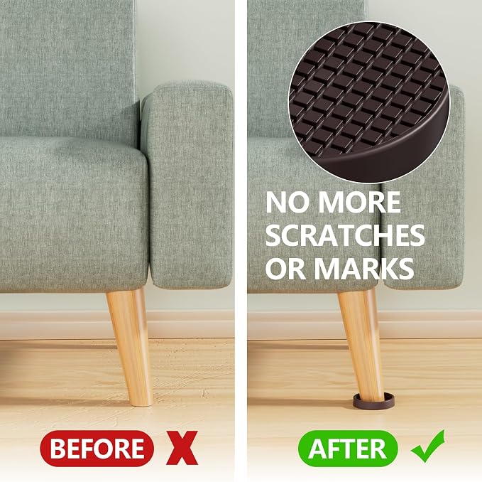 Non Slip Furniture Pads- 3"x3" Round Anti Skid Caster Cups Furniture Coasters