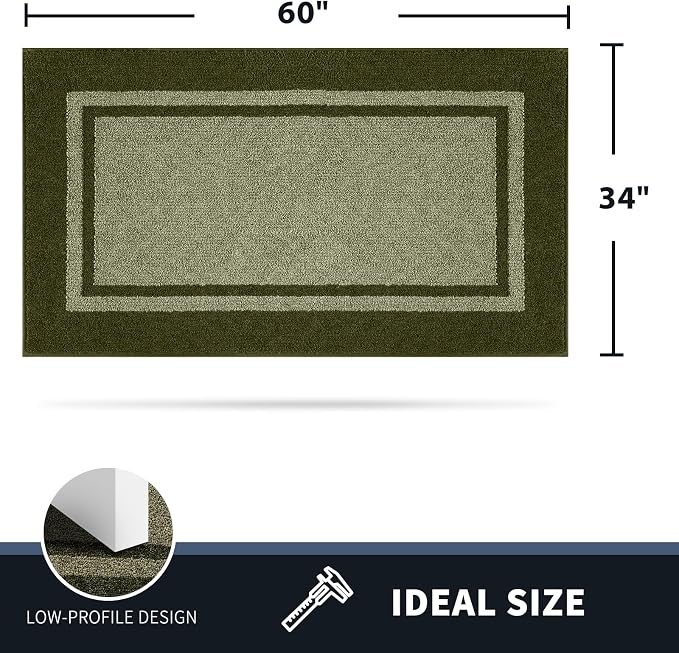 PURRUGS Dirt Trapping Door Mat 34" x 60", Non-Slip Machine Washable Entryway Rug