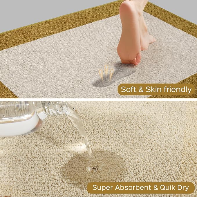 Machine Washable Runner Rugs Set of 2, Non Slip Kitchen Mats