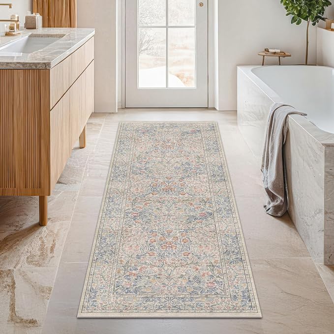 Hazo Haus Washable Bathroom Runner Rug 2x5, Non Slip Runner
