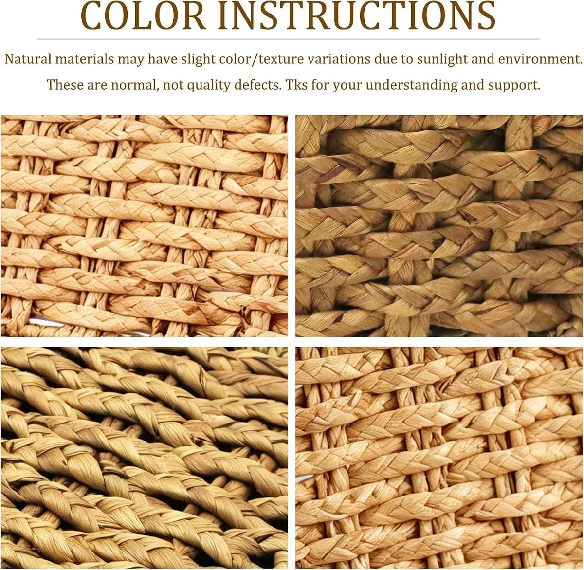 Water Hyacinth Wicker Storage Box with Lid （Large）