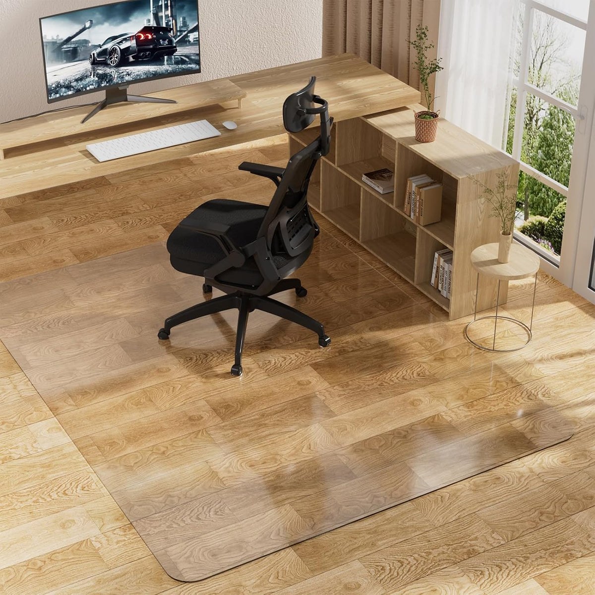 Clear Office Chair Mat for Hard Floors, Plastic Floor Protector for Chairs
