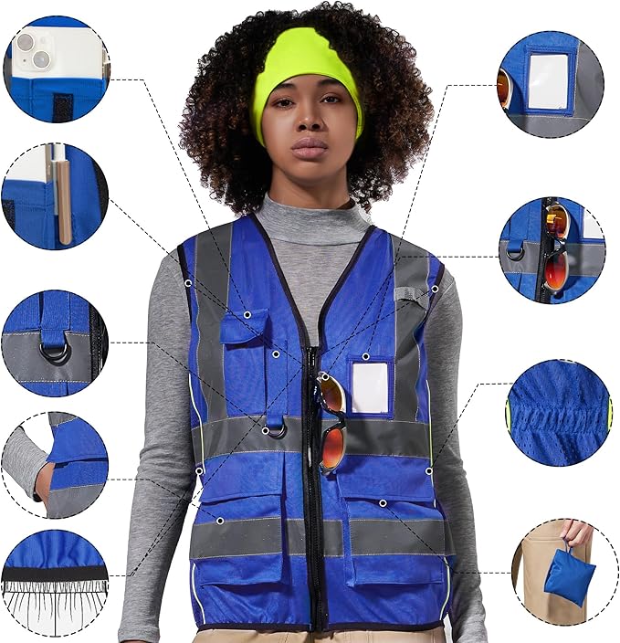 A-SAFETY High Visibility Reflective Safety Vest Customize Logo (XS-8XL)