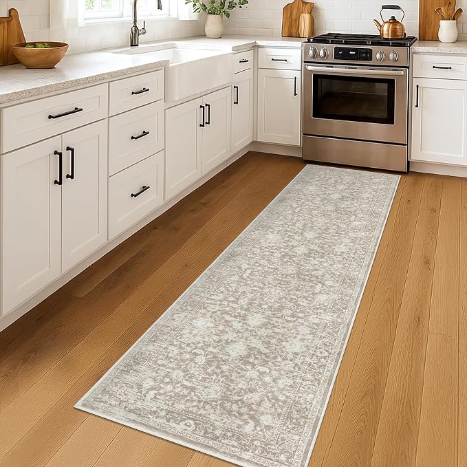 KILOCOCO Hallway Runner 2x7 Rug Runner Printed Vintage Floral Washable Kitchen