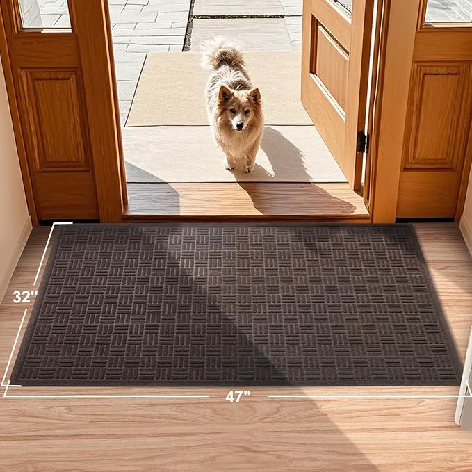 Mibao Front Door Mat Indoor Outdoor Entrance, Dirt Trapping Waterproof