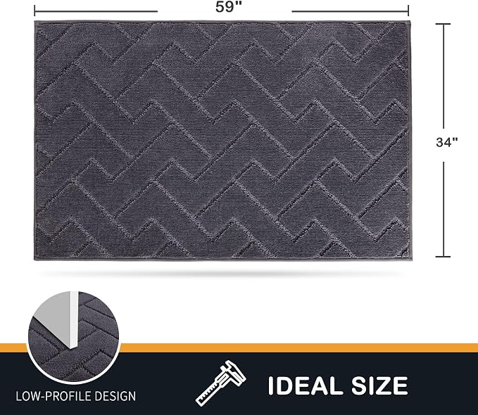 PURRUGS Dirt Trapping Door Mat 34" x 59", Non-Slip Machine Washable Entry Rug