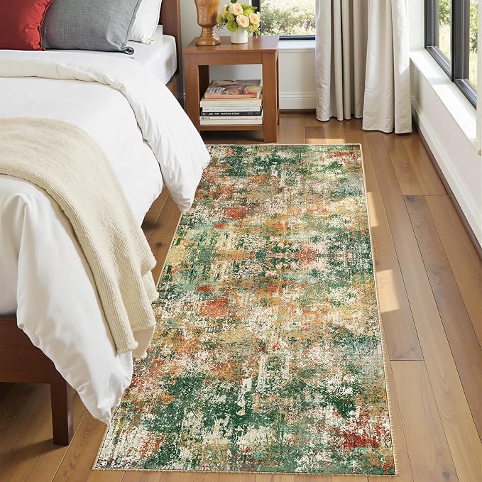 RELEANY Washable Area Rugs 2'x6' Non-Slip Modern Abstract Soft