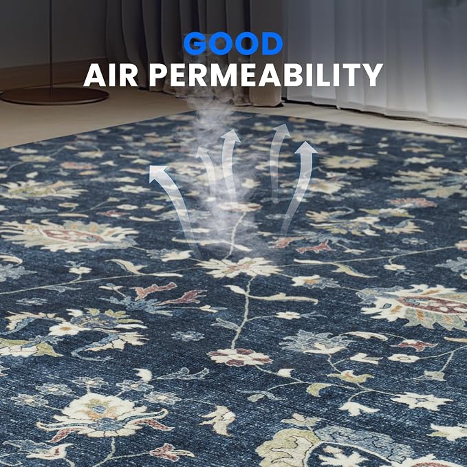 Washable Rugs 8x10 Area Rugs for Living Room, Dining Room- Soft Low Pile