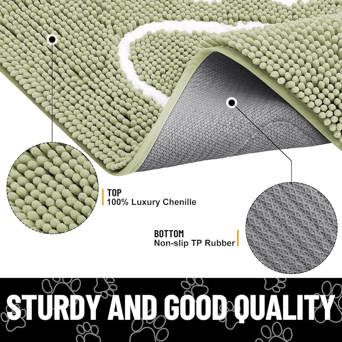 Smiry Dog Door Mat for Muddy Paws, Absorbent Dirt Trapper Non Slip Quick Dry