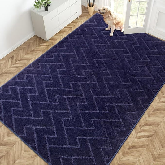 PURRUGS Easy Care Area Rug 6ft x 9ft, Non-Slip Machine Washable Entry Rug