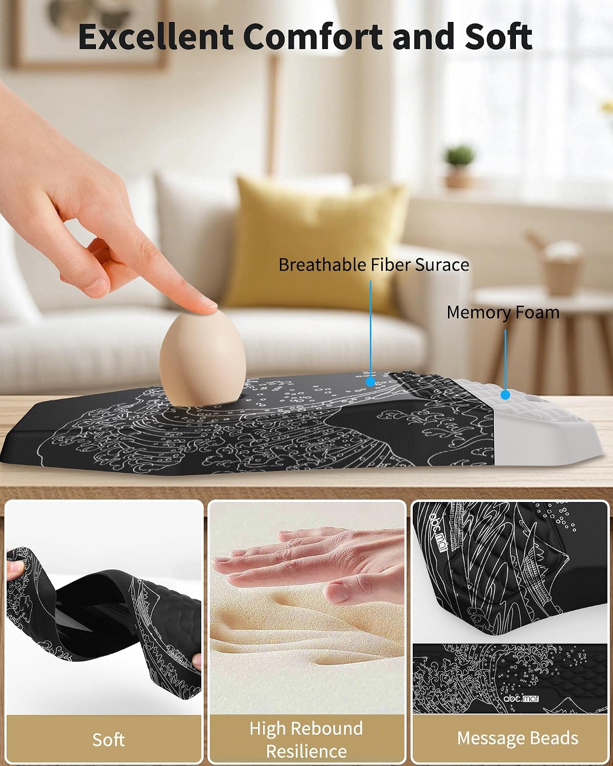 Ergonomic Mouse Pad with Wrist Rest & Keyboard Wrist Rest Support Set