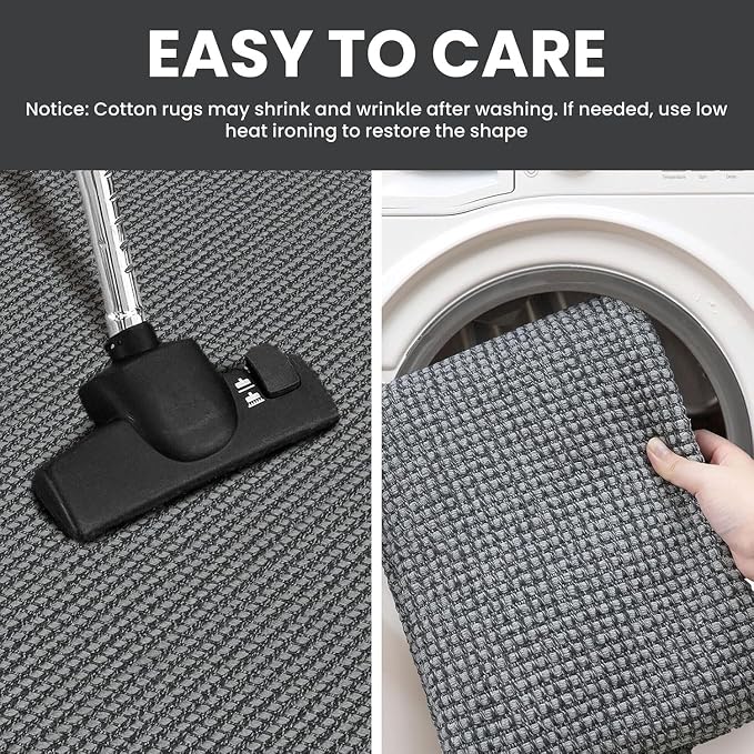 IOHOUZE Washable Runner Rug 2.6x8 Non Slip Rubber Backed Wide Hallway Runner