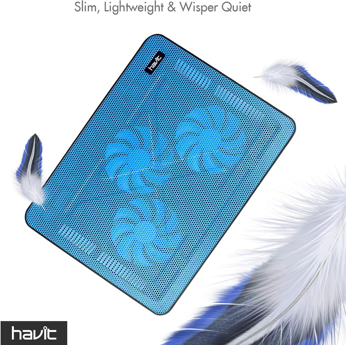 havit HV-F2056 Laptop Cooling Pad for 15.6-17 Inch Laptops, Blue