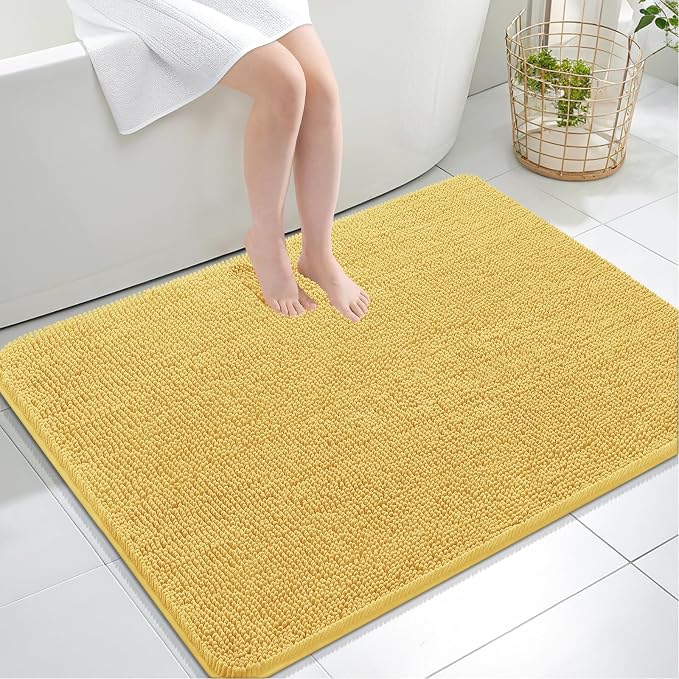 OLANLY Large Bathroom Rugs 40x32, Extra Soft Absorbent Chenille Bath Rugs