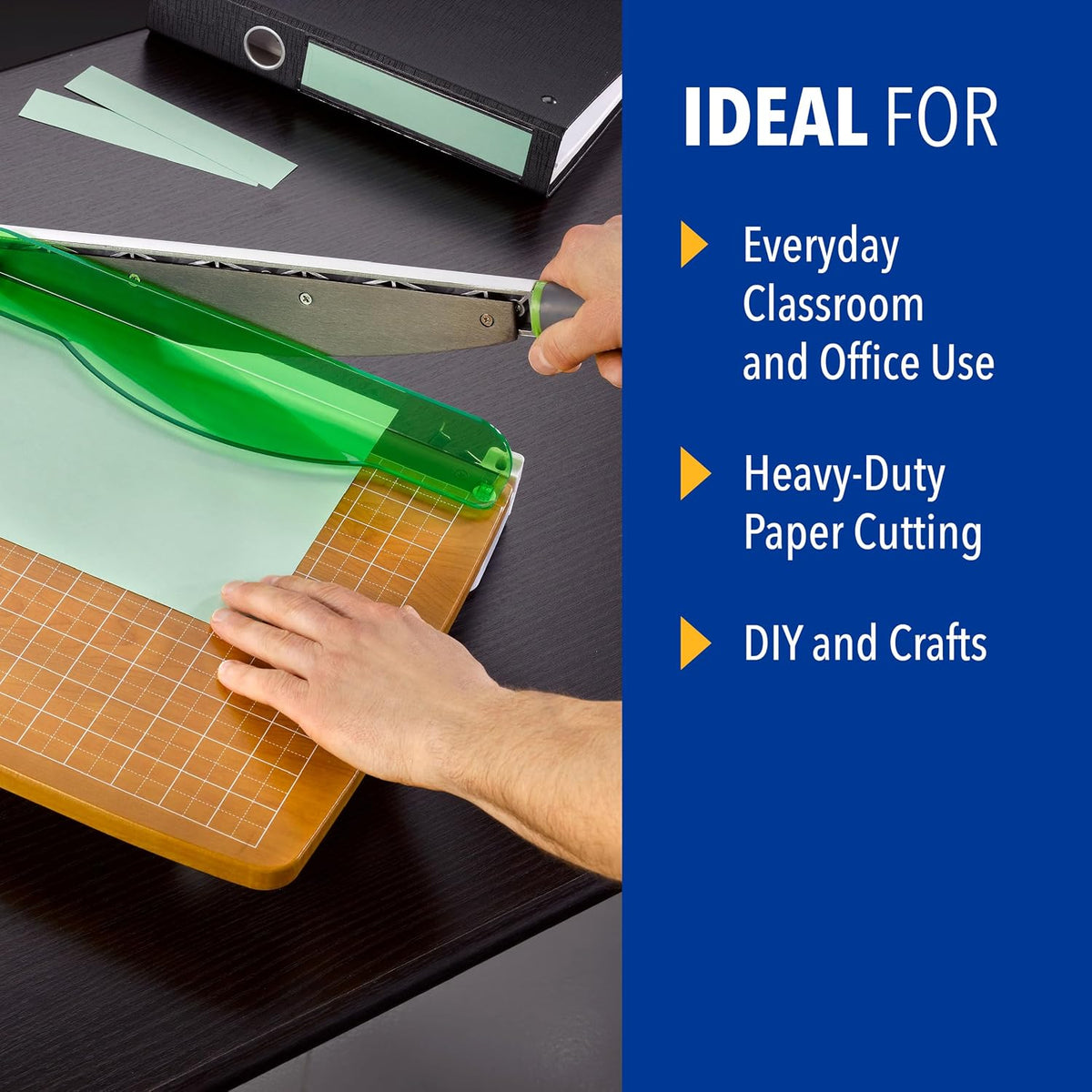 Westcott 16874 ‎15-Inch CarboTitanium Wood Base Guillotine Paper Cutter, Multi-Paper Trimmer with 30 Sheet Capacity