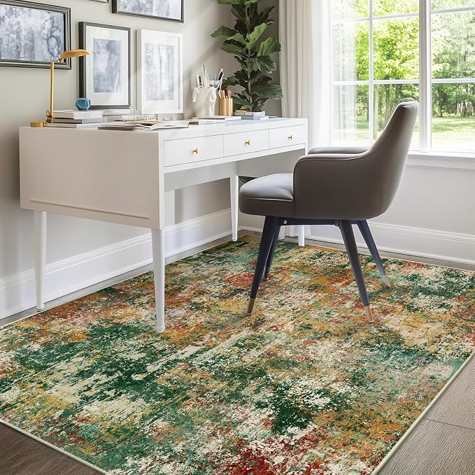 RELEANY Washable Area Rugs 9'x12' Non-Slip Modern Abstract Soft