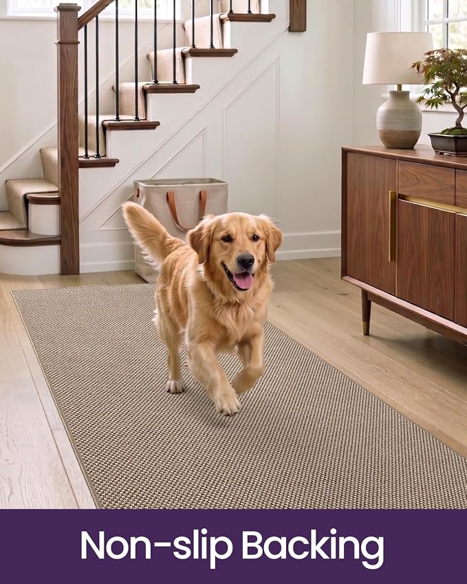 DEXI Hallway Runner Rug 2'8"x12', Non Slip Rubber Backed Runners Carpet