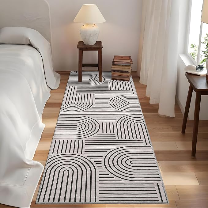 ROYHOME Modern Rug 2x6 Runners for Hallways, Abstract Kitchen Runner Rugs Non