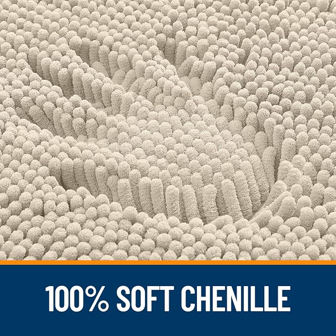 OLANLY Large Bathroom Rugs 47x32, Extra Soft Absorbent Chenille Bath Rugs