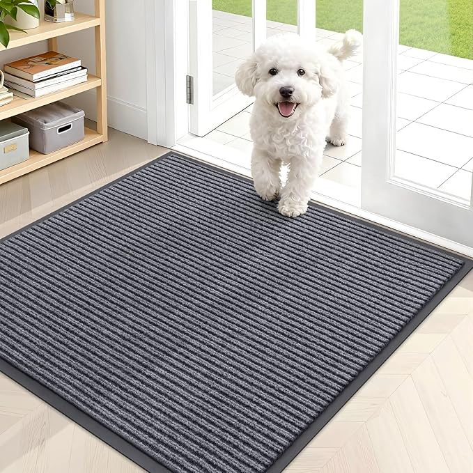 OLANLY Front Door Mat Indoor Outdoor Entrance, Waterproof Heavy Duty Doormat